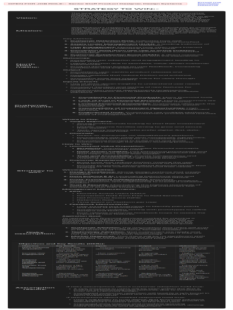 Strategy To Win (Wealthfront) | PDF | Usability | Economies