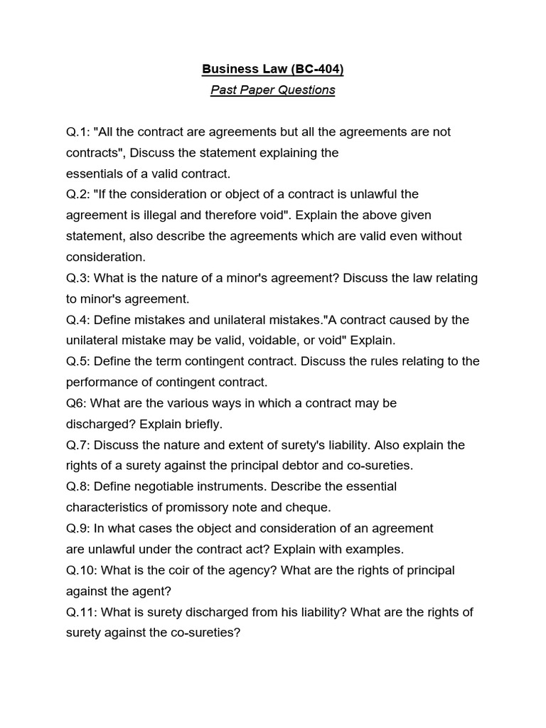 B.Law | PDF | Offer And Acceptance | Consideration