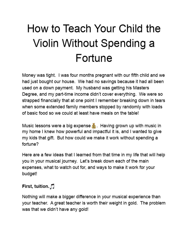 Affordable Violin Lessons for Kids | PDF | Violin | Teachers