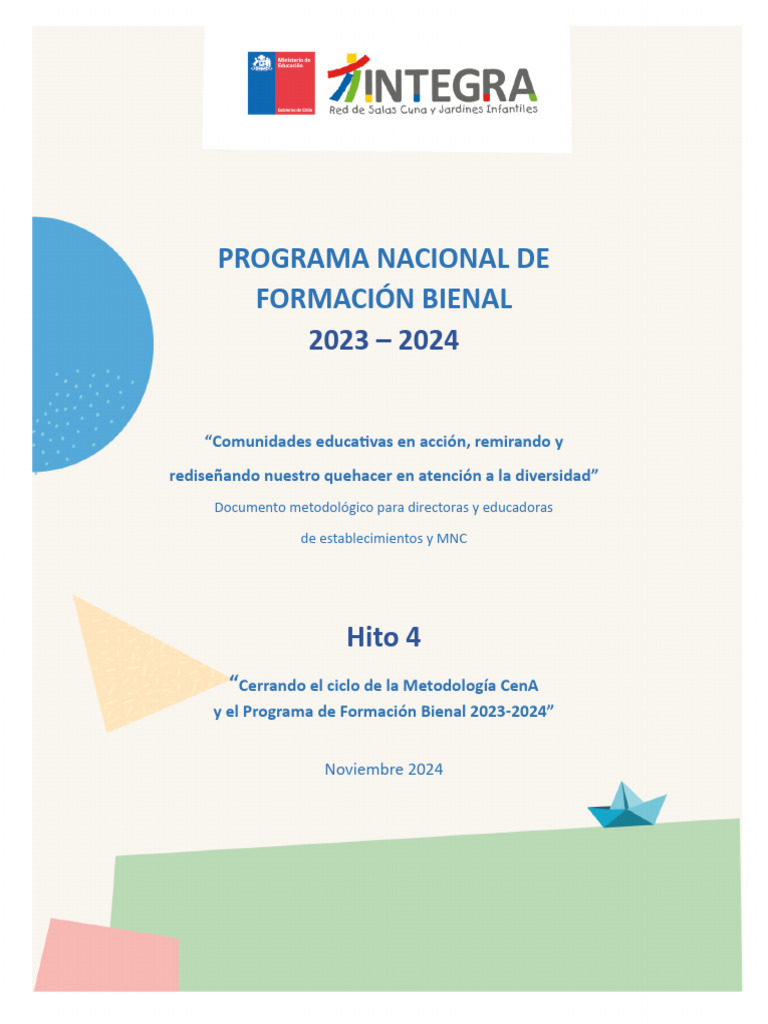 Hito 4: Cierre Programa Formación Bienal | PDF | Educación de la ...