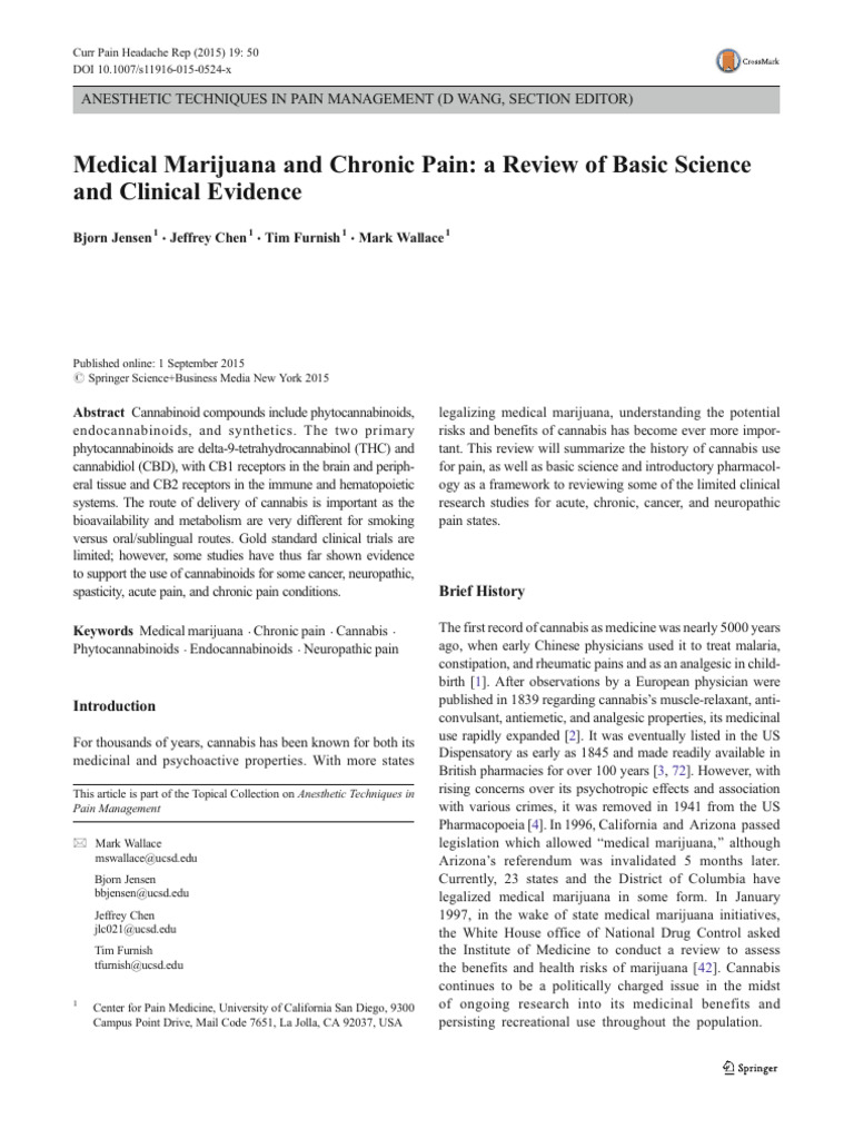 Medical Marijuana for Chronic Pain Relief | PDF | Medical Cannabis ...