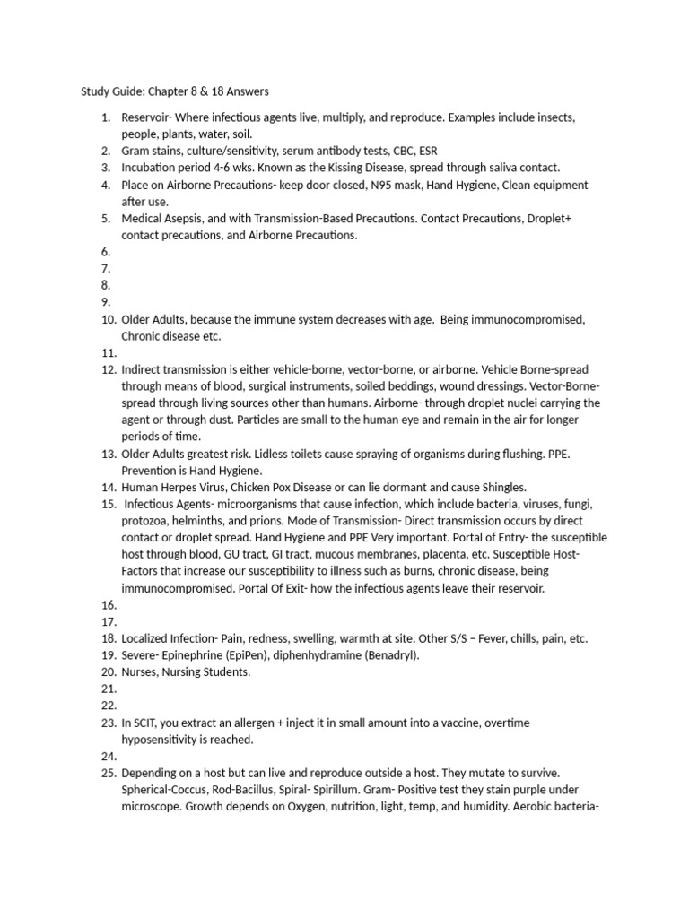 Answers To Study Guide CHP 8 18 | PDF | Antibody | Immune System