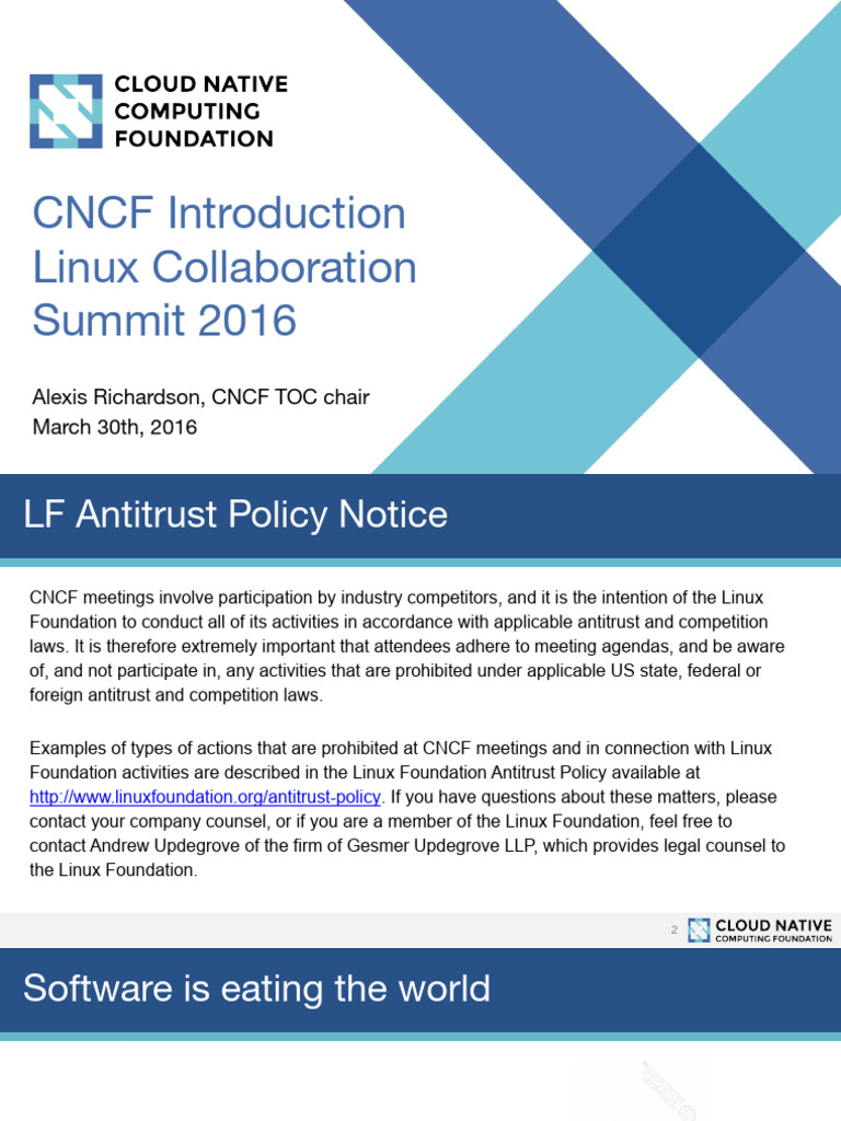 CNCF Overview and Antitrust Guidelines | PDF | Linux | Computer Science