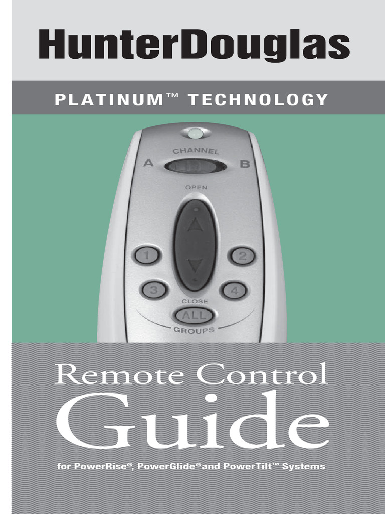 Hunter Douglas Platinum Remote Guide | PDF | Electromagnetic ...