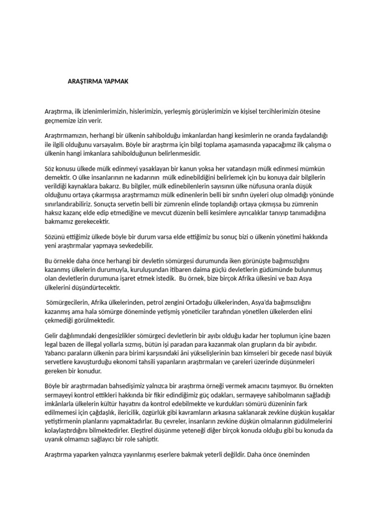 Araştirma Yapmak | PDF