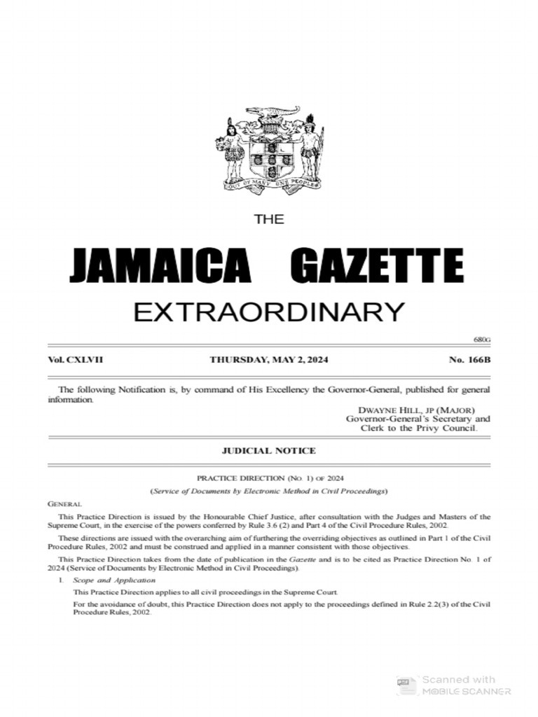 Practice Direction 1 of 2024 (Service of Documents - 241216 - 164545 | PDF