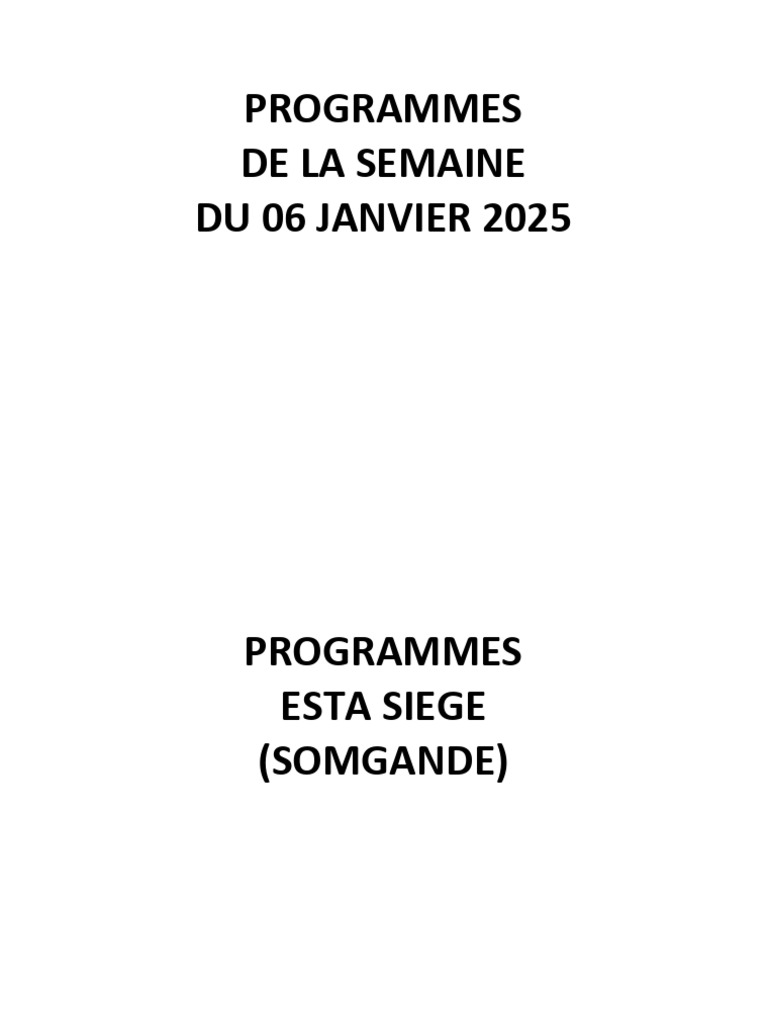 Emploi du temps semaine du 06 janvier 2025 | PDF | Informatique ...