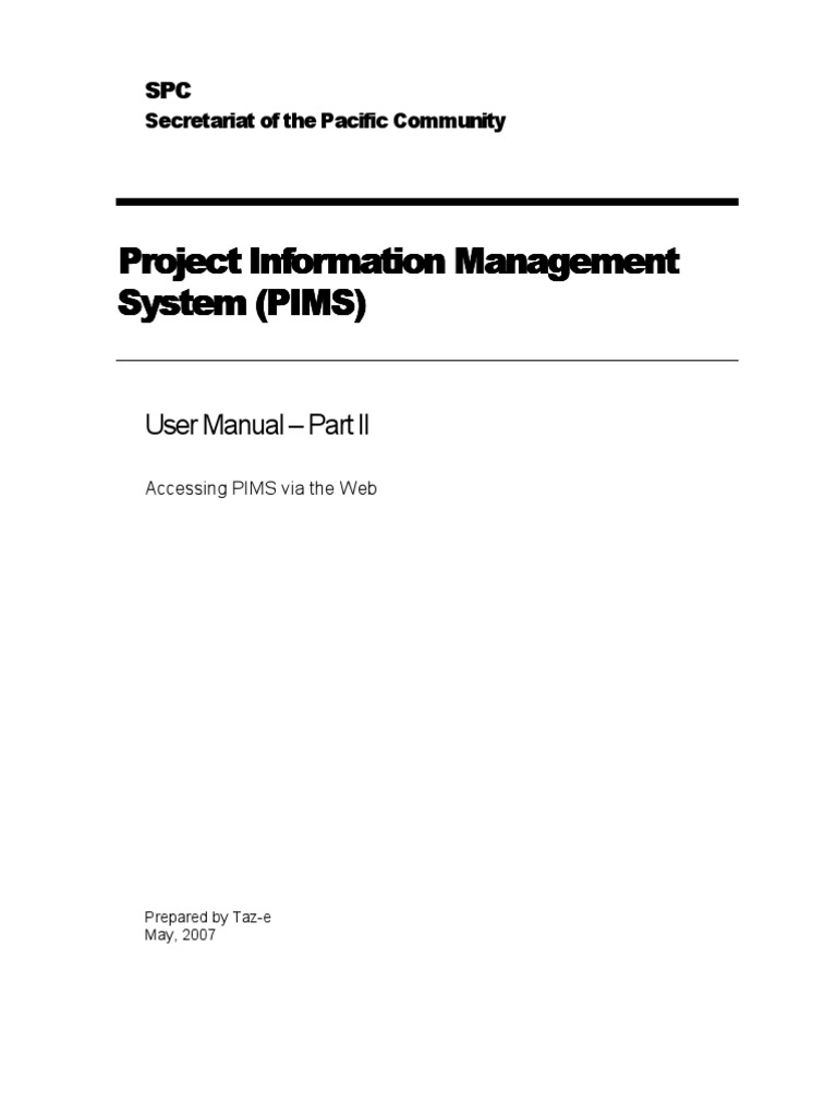 PIMS User Manual Part II: Web Access | PDF | Hyperlink | World Wide Web