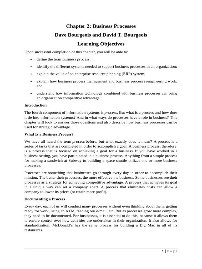 Understanding Business Processes and ERP | PDF | Enterprise Resource ...