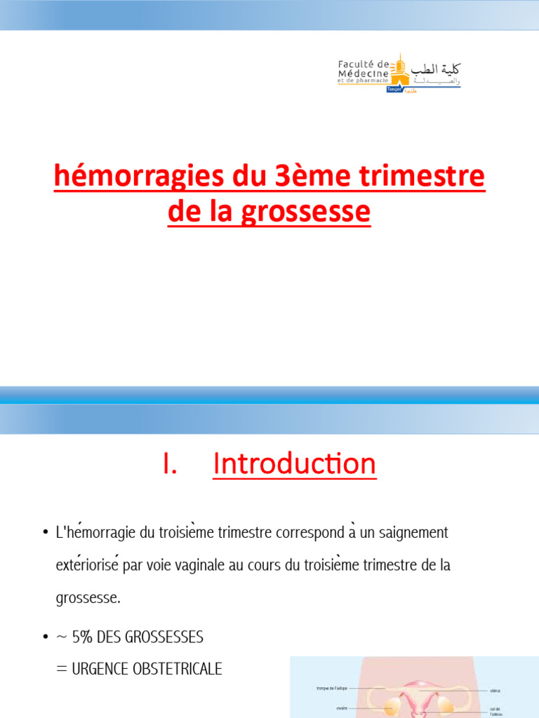 Hémorragies du 3ème trimestre de grossesse | PDF | Utérus | Saignement