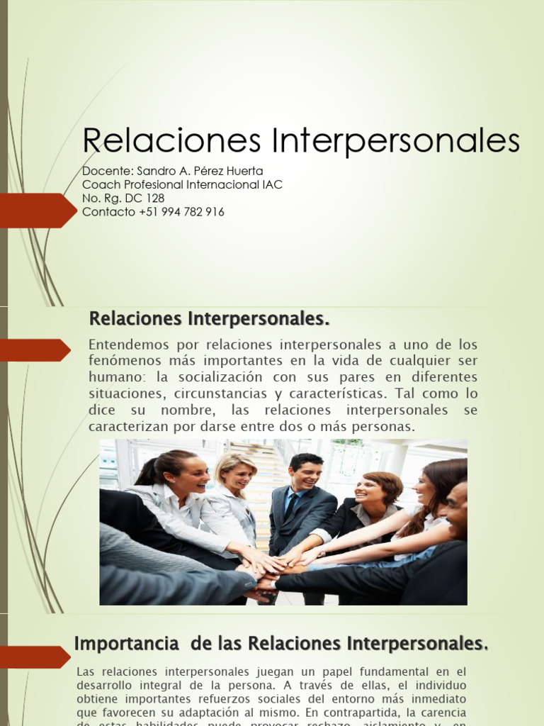 Importancia de las Relaciones Interpersonales | PDF | Relaciones ...