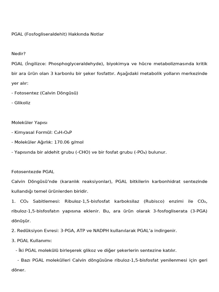 PGAL Notlari | PDF