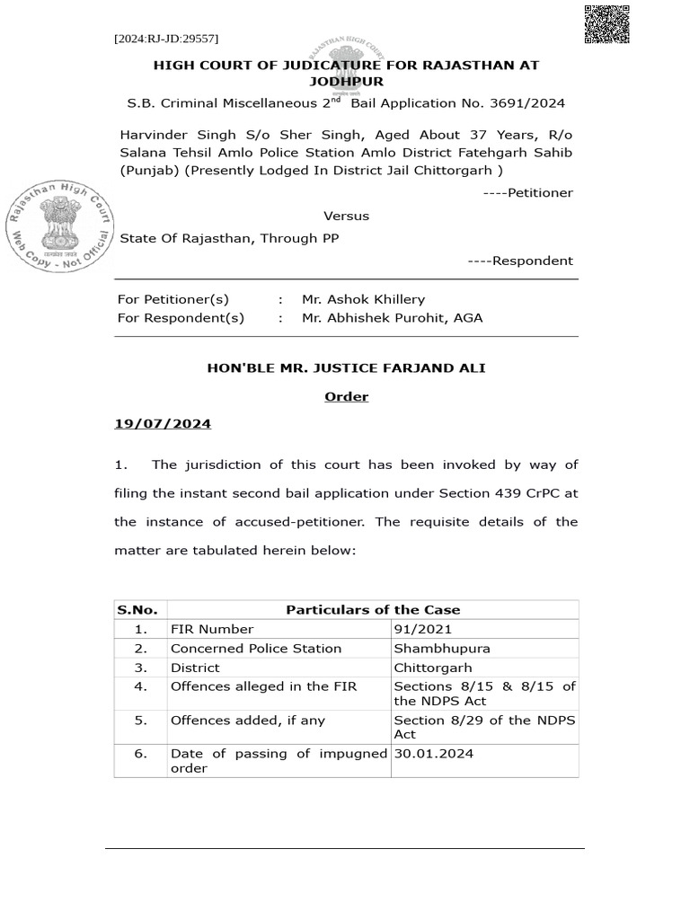 Second Bail Application Review 2024 | PDF | Bail | Common Law
