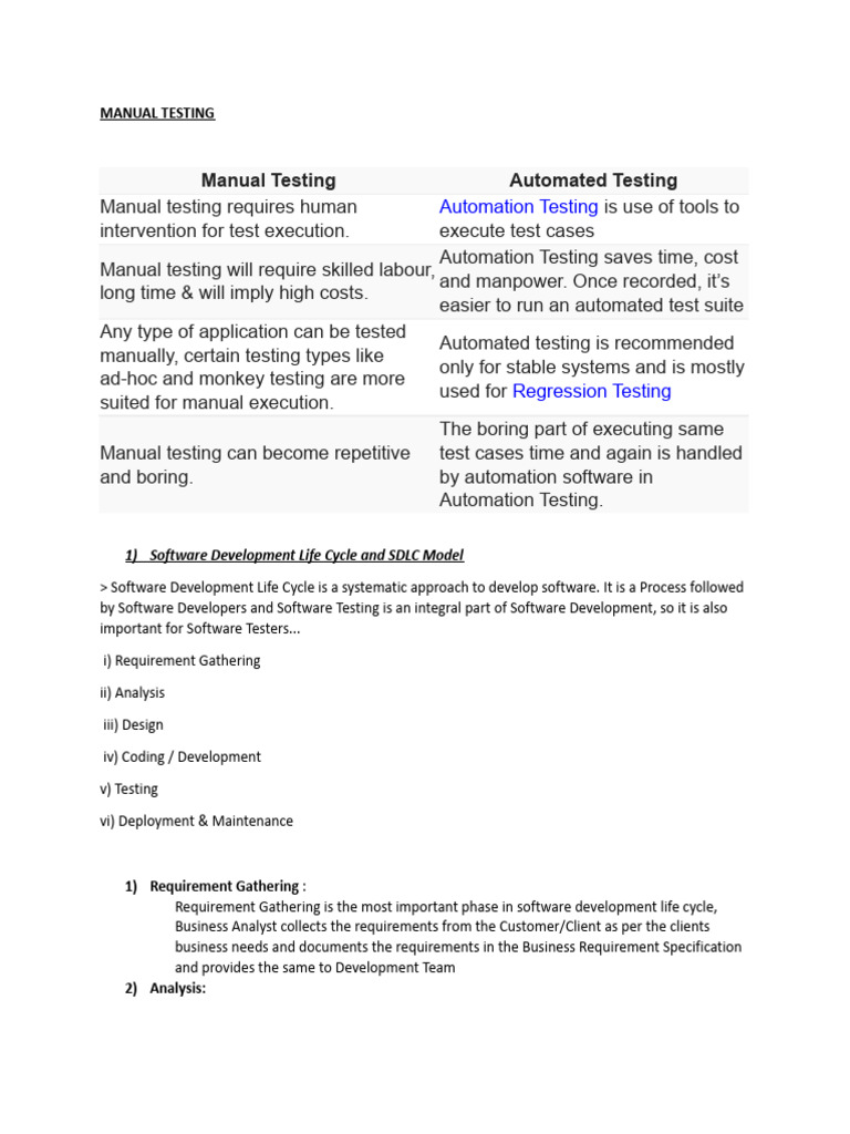 Manual vs Automated Testing Explained | PDF | Software Testing ...