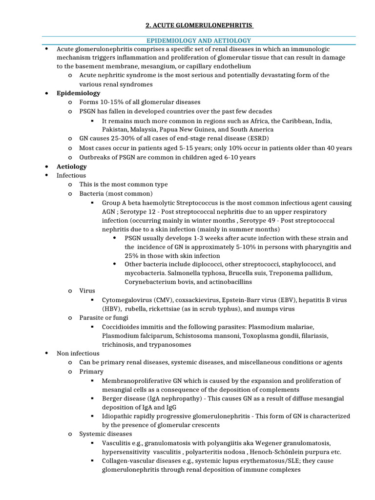 Acute Glomerulonephritis | PDF | Medical Specialties | Causes Of Death