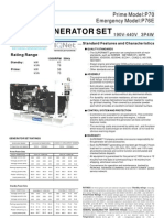 Prime Model: P70 Emergency Model: P76E Diesel Generator Technical Specifications