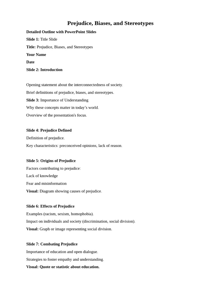Understanding Prejudice and Biases | PDF | Prejudices | Stereotypes