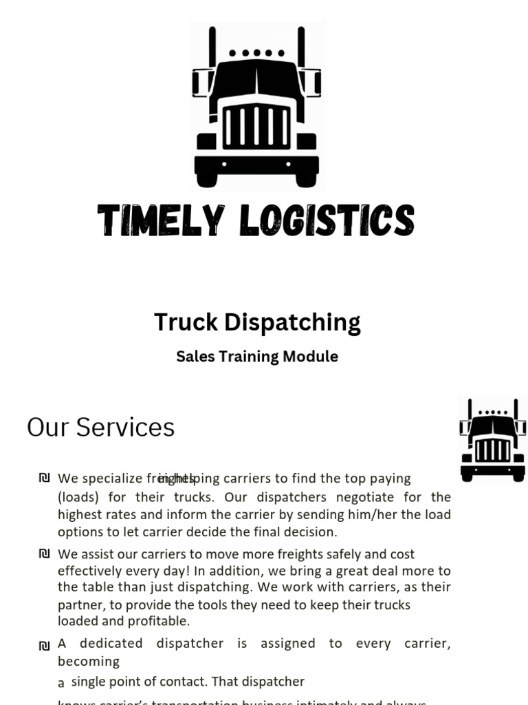 Timely Logistics-Sales Training Module | PDF | Trailer (Vehicle) | Cargo