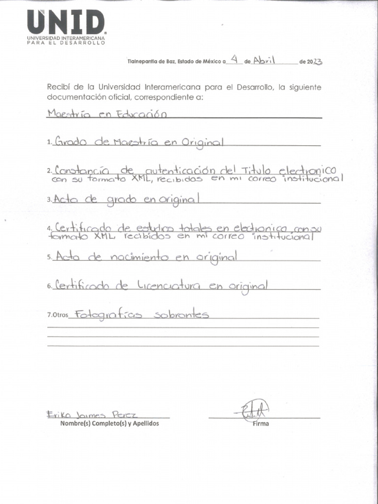 Ejemplo para Llenar Acuse | PDF