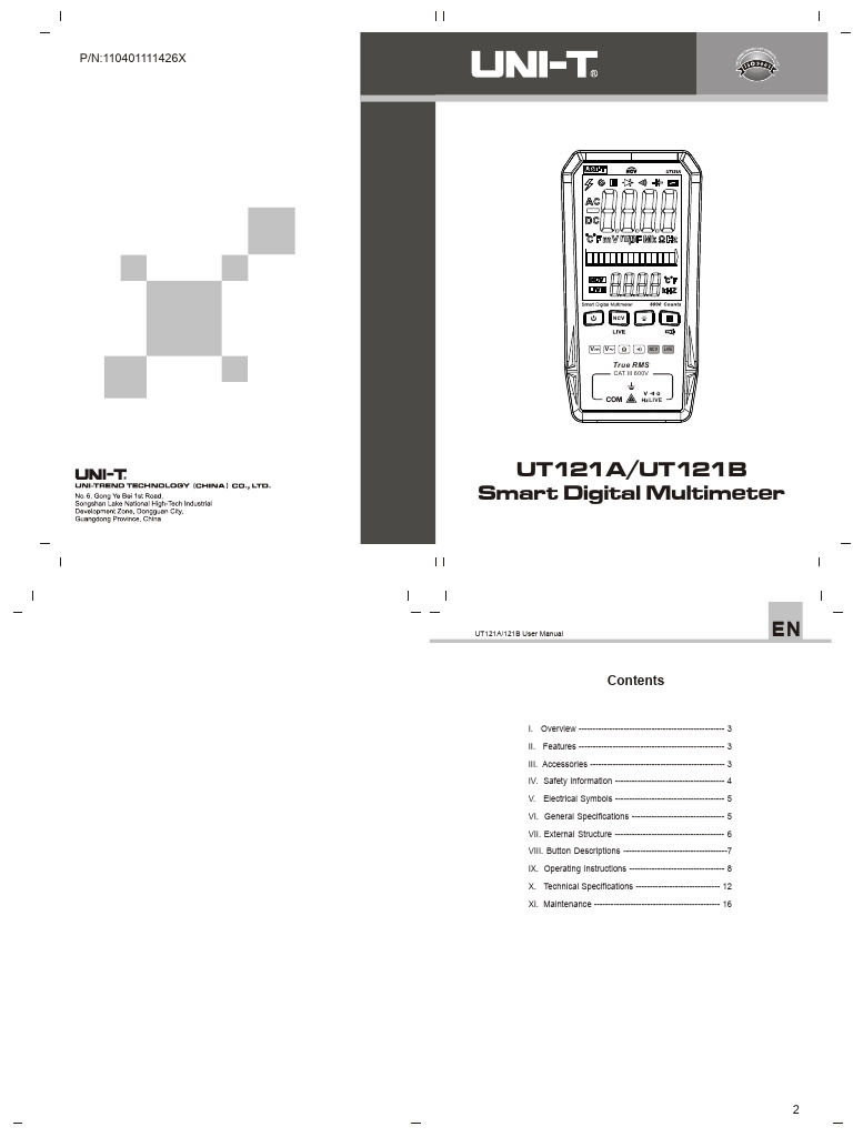 UT121A UT121B User Manual-English | PDF | Capacitor | Diode