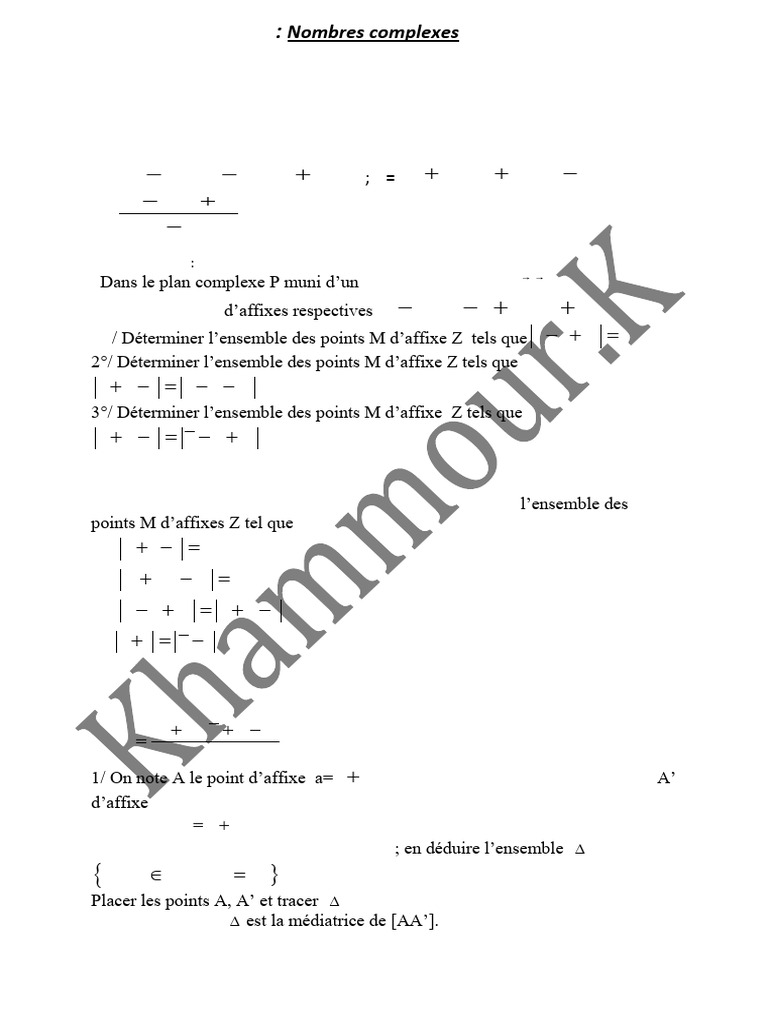 Exercices sur les Nombres Complexes | PDF | Nombre complexe | Physique ...
