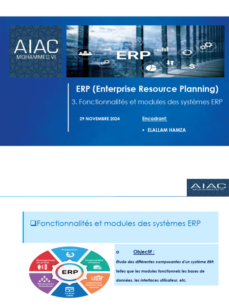 Modules et Fonctionnalités des ERP | PDF | Progiciel de gestion intégré ...