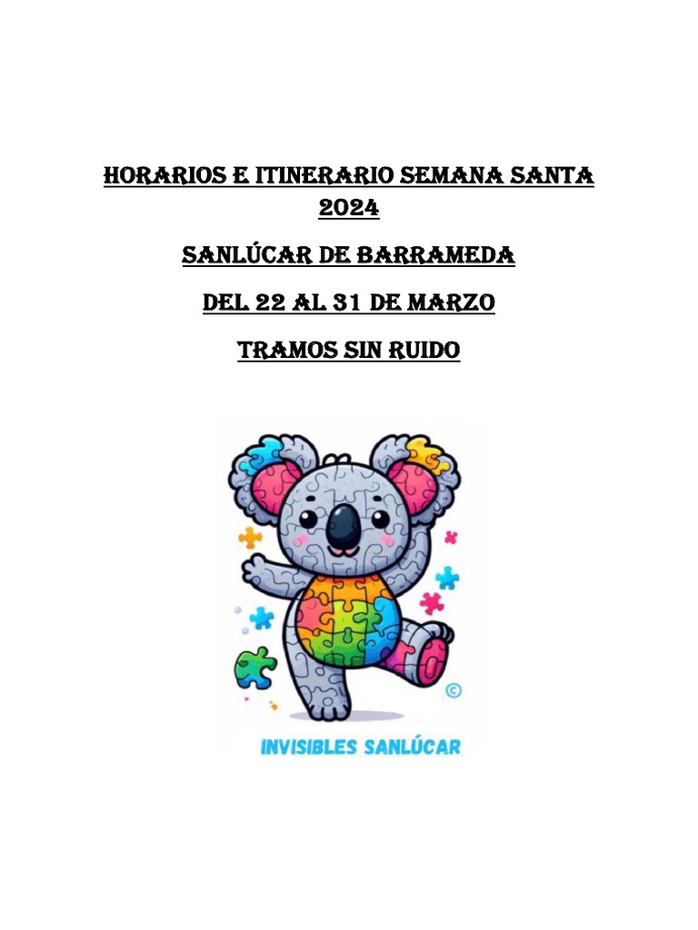 Horarios Semana Santa 2024 Sanlúcar | PDF | Fiestas cristianas y días ...