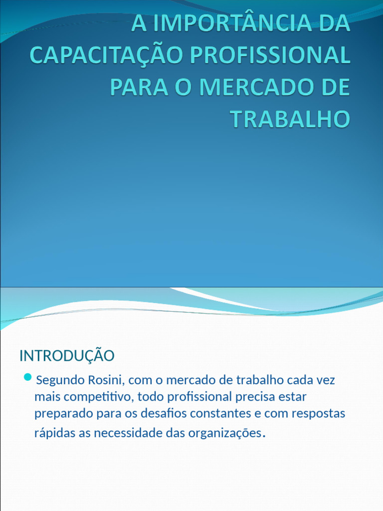A Importância Da Capacitação Profissional para o Mercado 2 | PDF ...