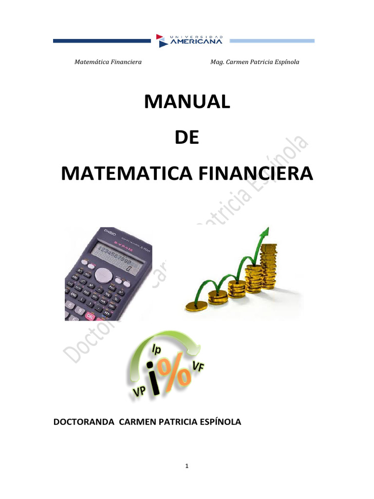 Manual de Matemática Financiera | PDF | Interés | Finanzas Matemáticas