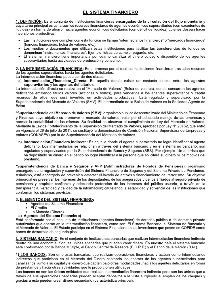 Introducción al Sistema Financiero | PDF | Bancos | Dinero