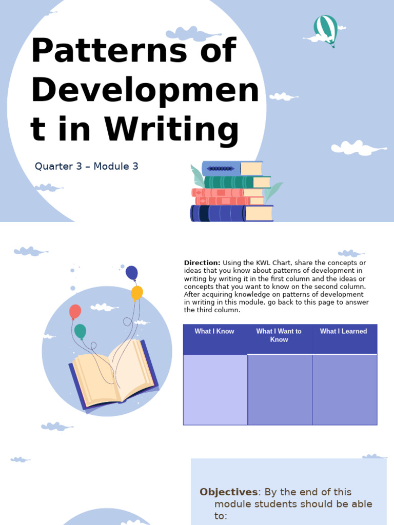 Writing Development Patterns Explained | PDF | Definition | Causality