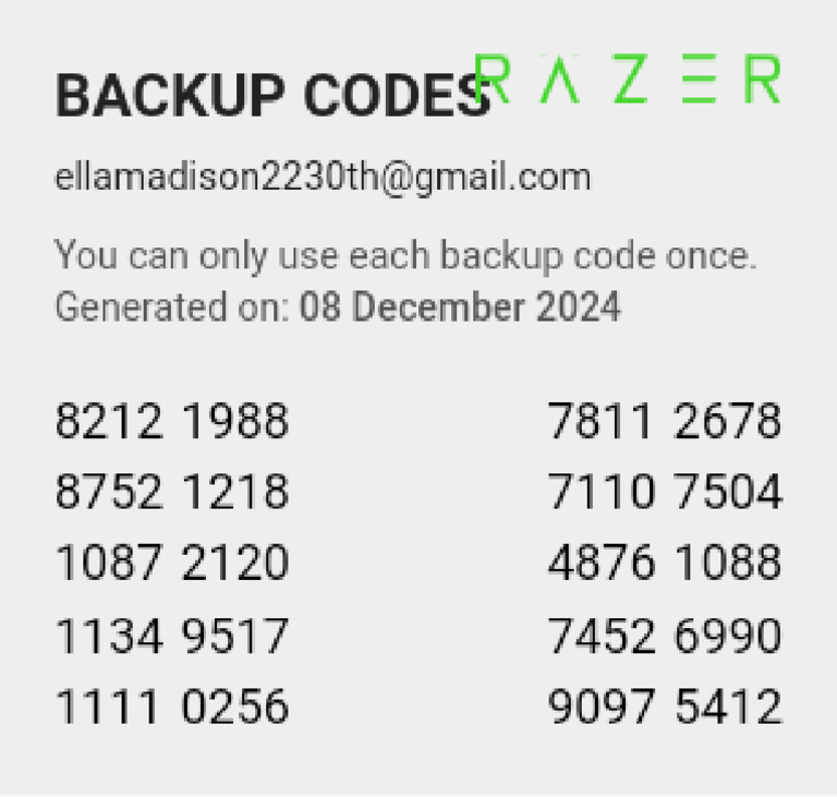 Razer Id Codes 1733635316217 | PDF