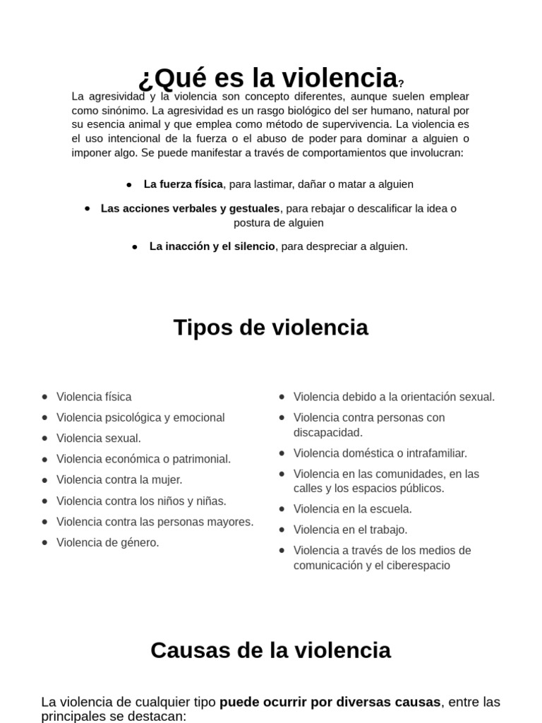 Tipos y causas de la violencia | PDF | Violencia | Agresión