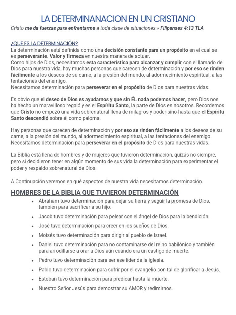 DETERMINACIÓN | PDF | Oración | Cristo (título)