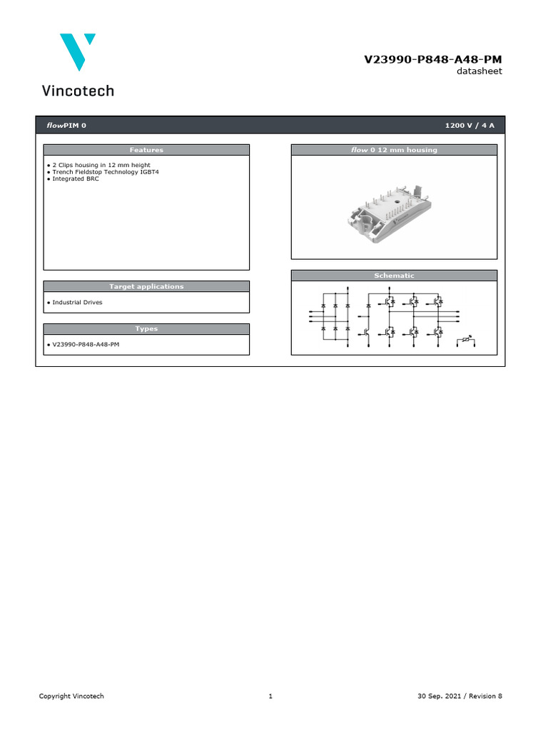 Vincotech V23990-P848-A48-PM Datasheet | PDF | Diode | Semiconductors