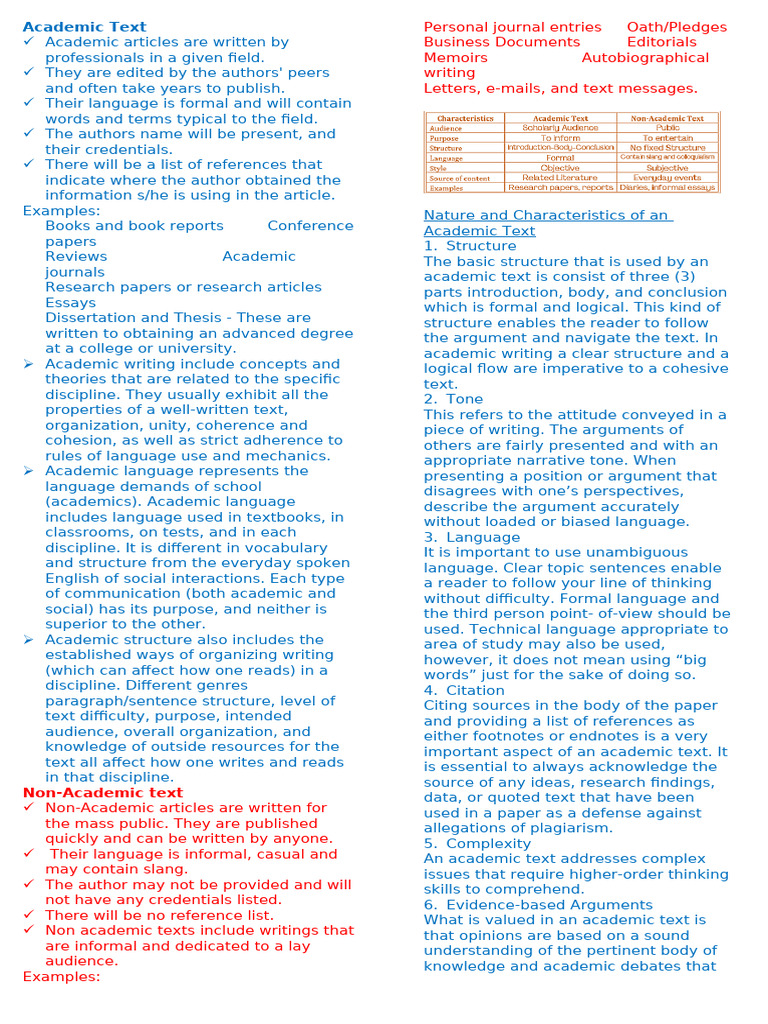 Academic and non academic text pdf thesis academic publishing