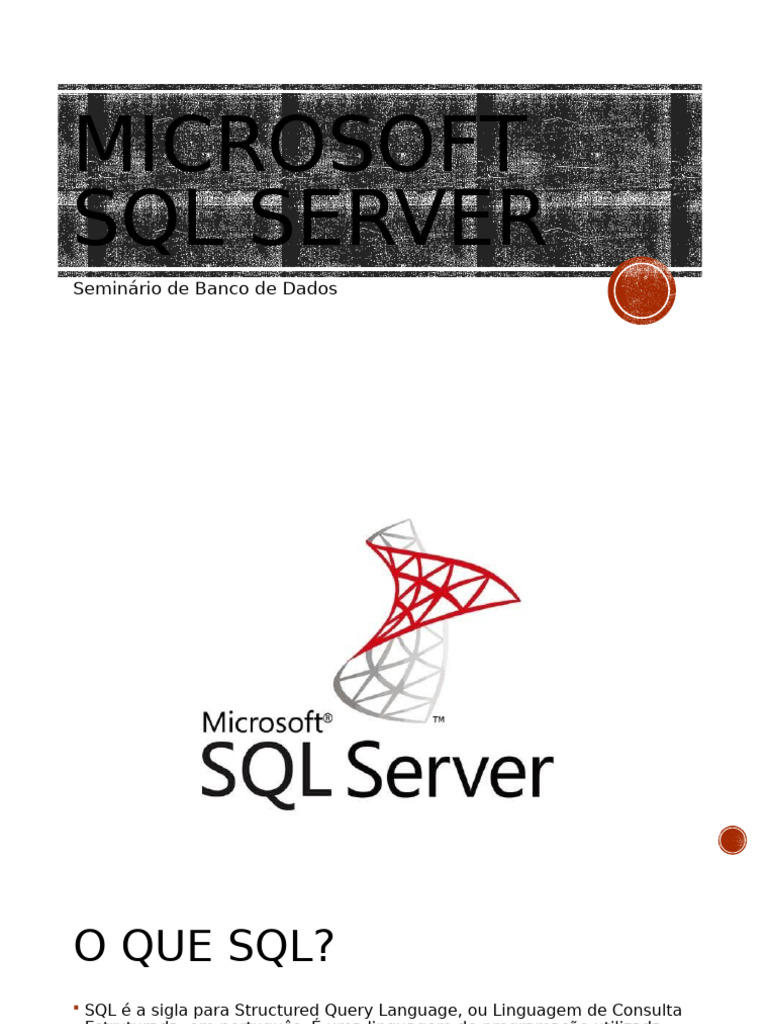 Seminário sobre Microsoft SQL Server | PDF | SQL | Microsoft SQL Server
