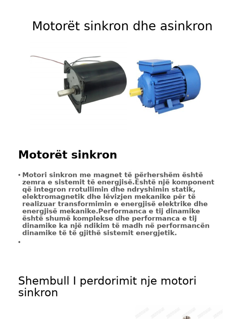 Motorët Sinkron Dhe Asinkron | PDF