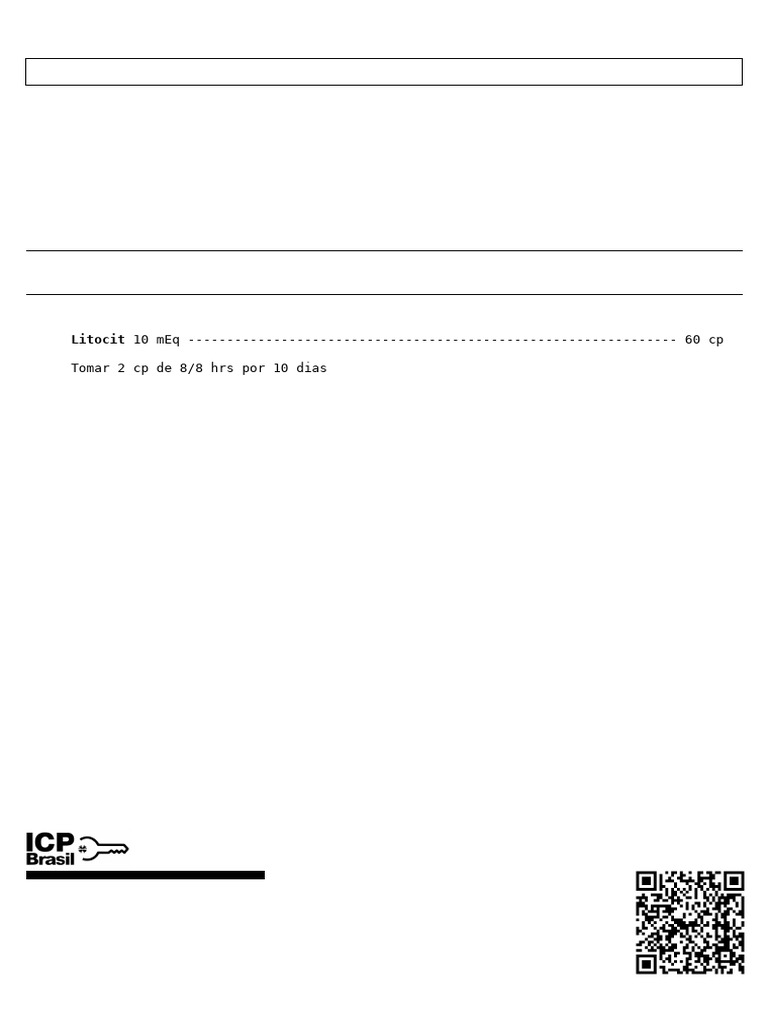 Receita de Litocit 10 mEq | PDF