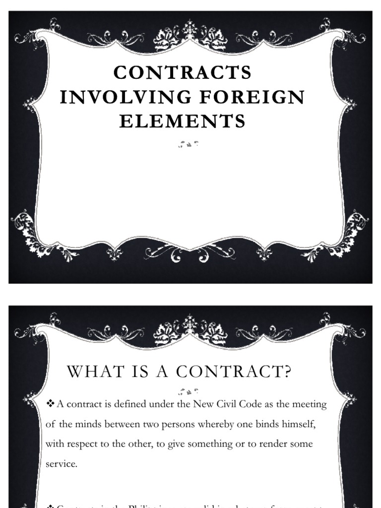 Foreign Elements in Philippine Contracts | PDF | Offer And Acceptance ...