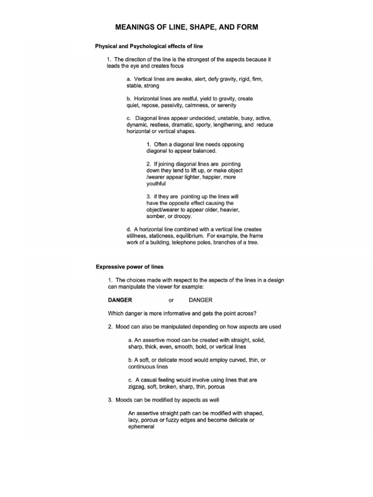 Meanings of Lines Shapes Forms | PDF