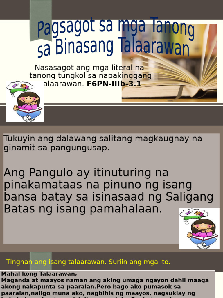 Grade 6 PPT - Filipino - Q3 - W3 - Day 1 | PDF