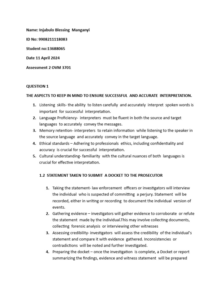 Key Aspects of Successful Interpretation | PDF | Language ...