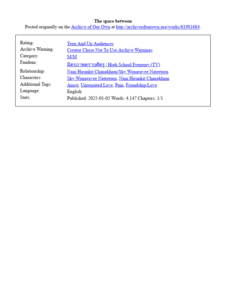 The Space Between Pdf Destiny