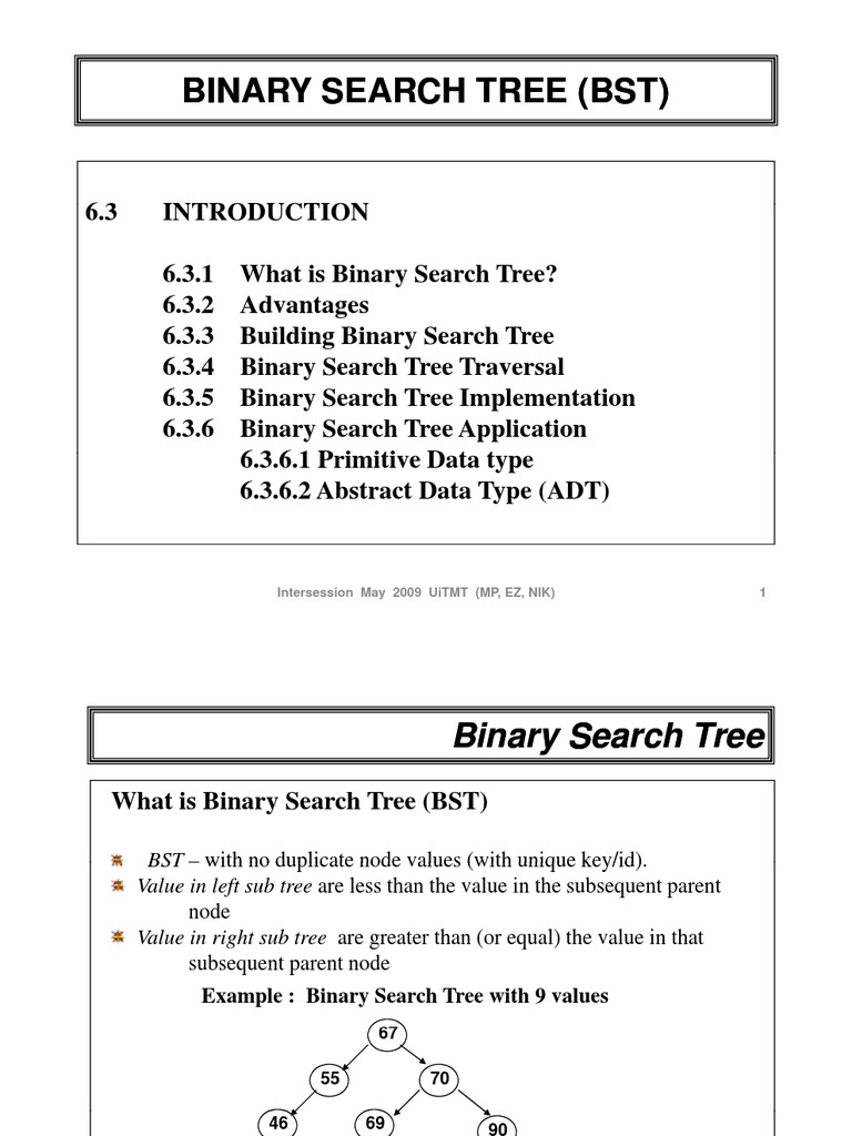 Binary Search Tree (BST) Java | PDF | Mathematical Concepts | Discrete ...