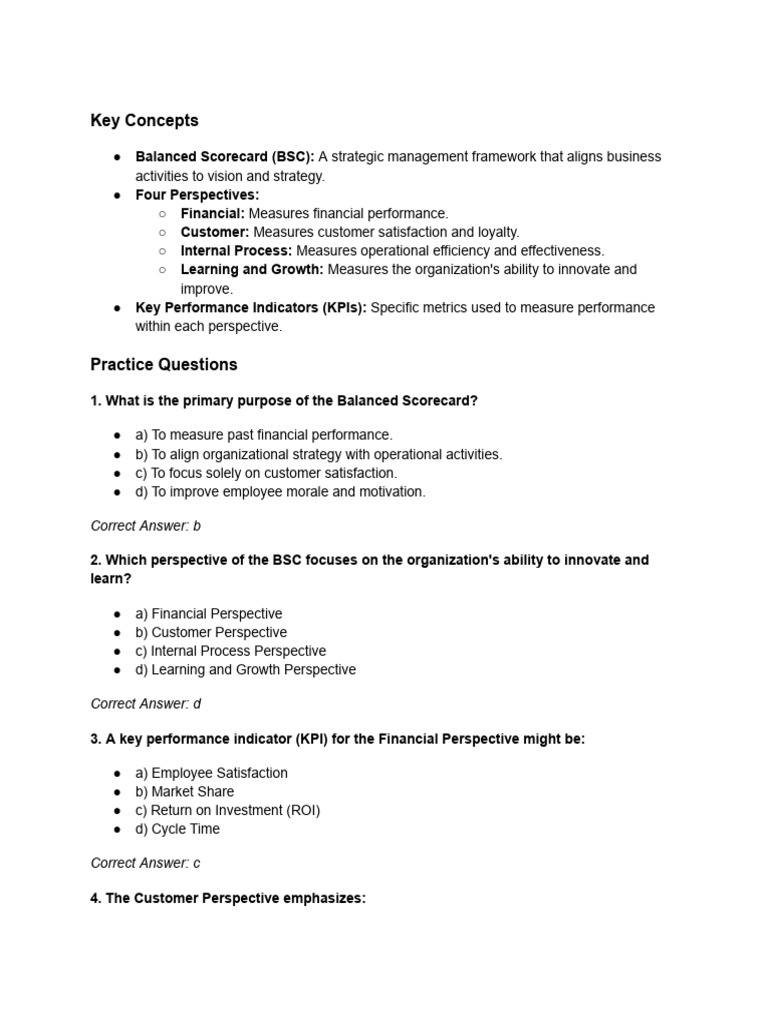 Balanced Scorecard and Business Model Canvas | PDF | Performance ...