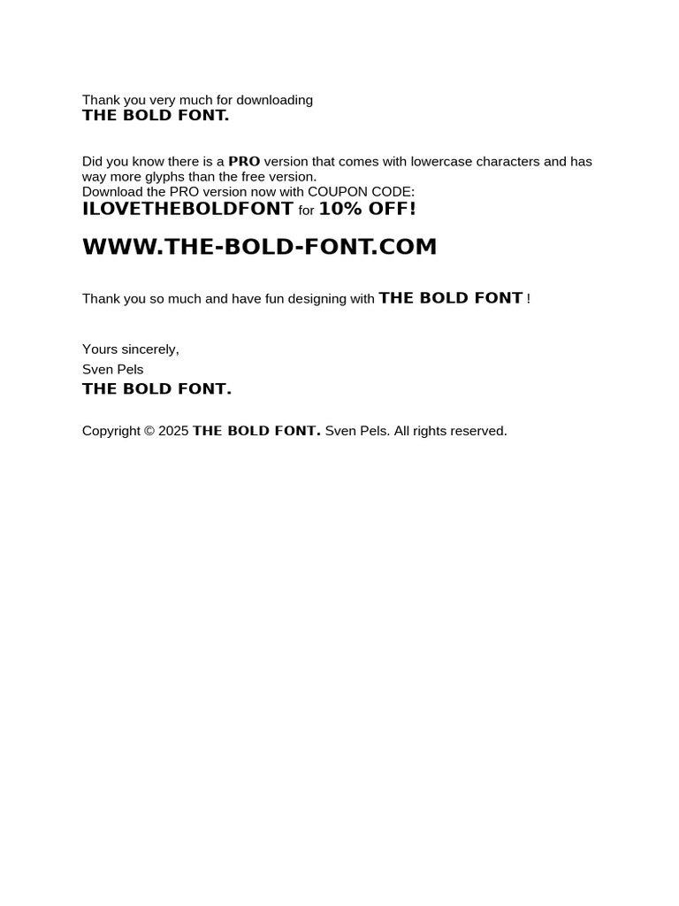 The Bold Font - License | PDF