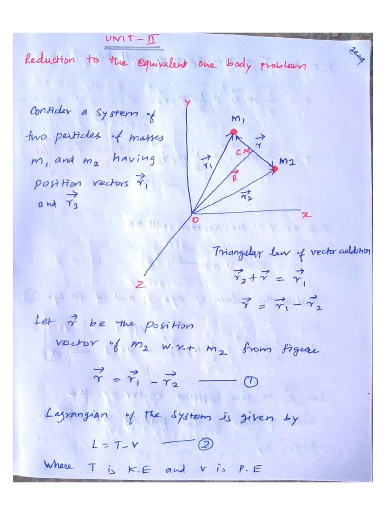Unit II Classical Mechanics | PDF