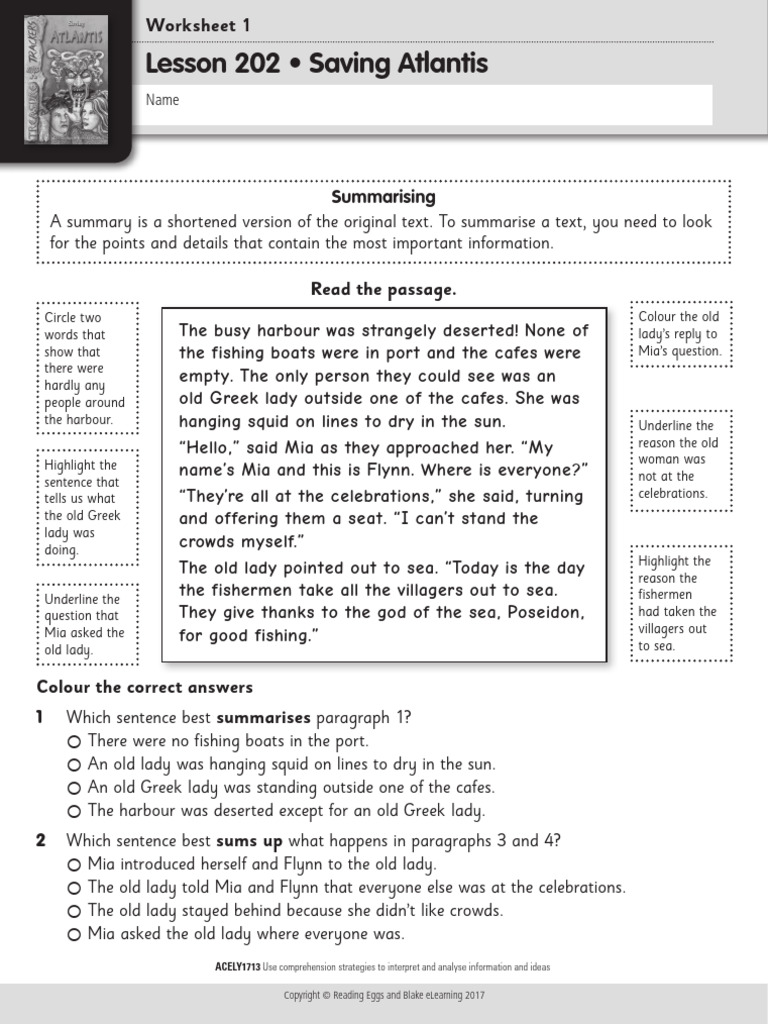 Year 6 Reading Comphrension 18 | PDF | Atlantis
