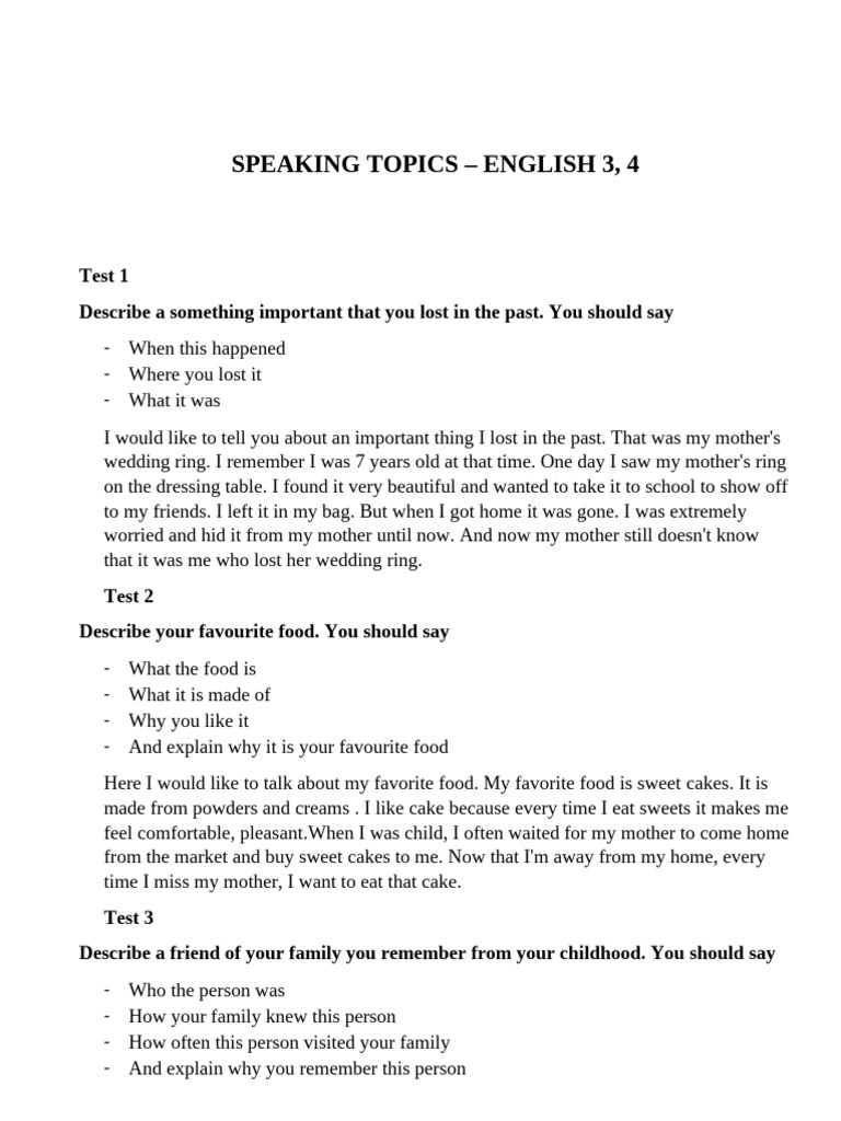 Engaging Speaking Topics for English Learners | PDF | Japanese Cuisine